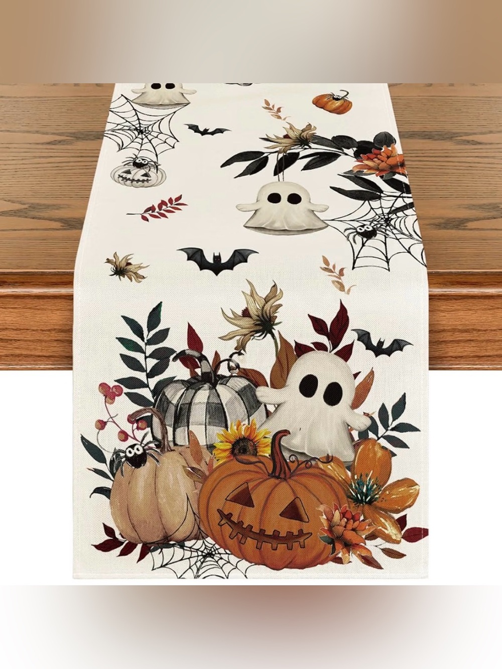 Halloween Pumpkin & Ghost Table Runner